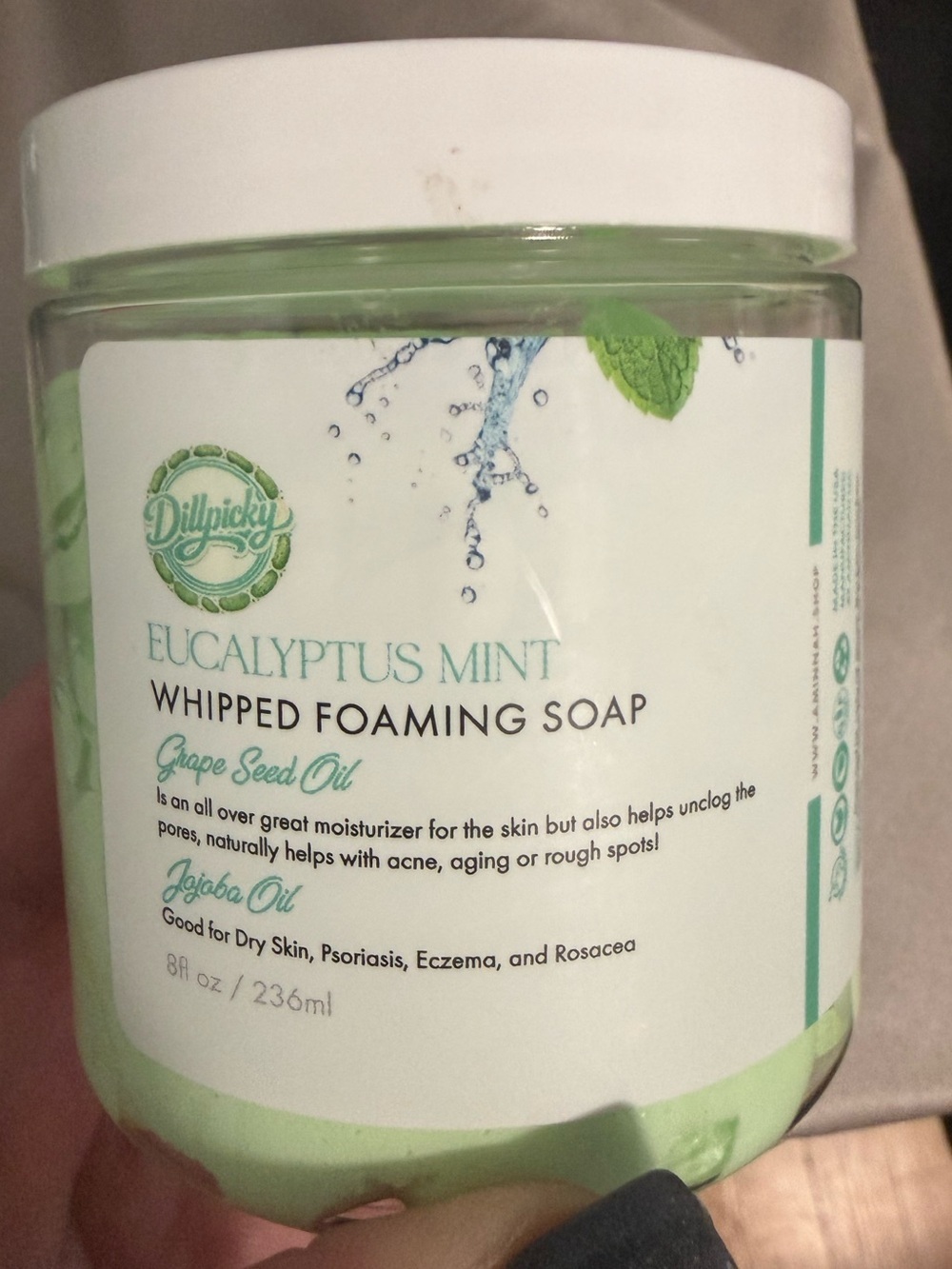 Aminnah/Dilpicky Collab Eucalyptus Mint Whipped Foaming Soap!